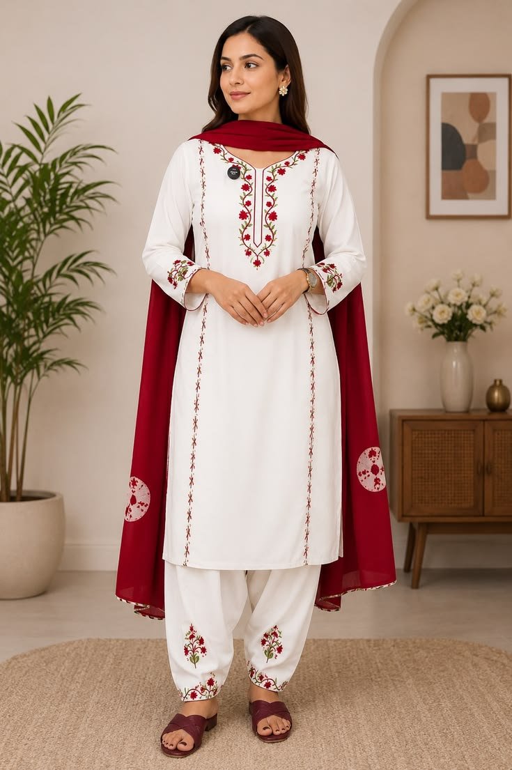 Elegant Dupatta Patchwork Suit Set